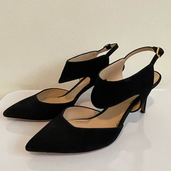 Nicholas Kirkwood Leda Suede Cutout Slingback Pump, Black 38 1/2 - Picture 6 of 13